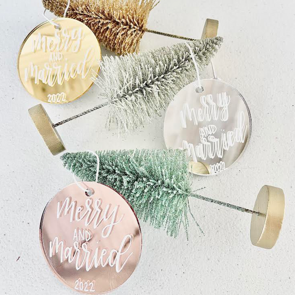 Merry and Married - Metallic Ornament