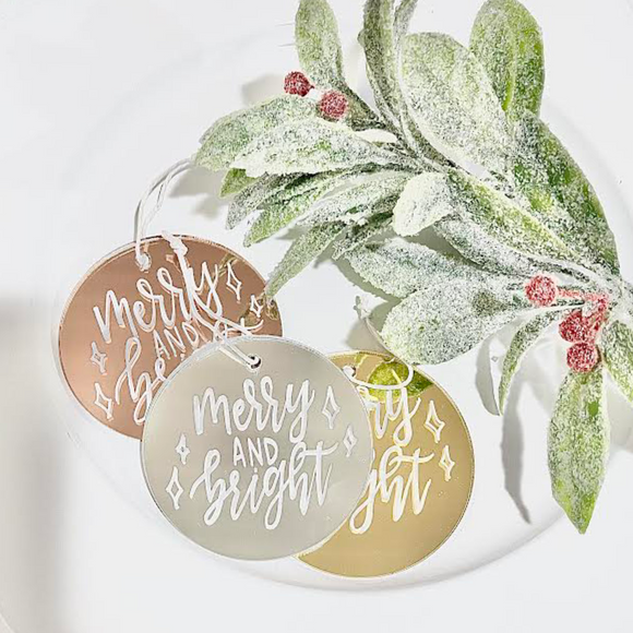 Merry and Bright - Metallic Ornament